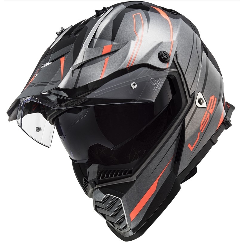 Casque d'enduro LS2 MX436 Pioneer EVO Knight titanium orange