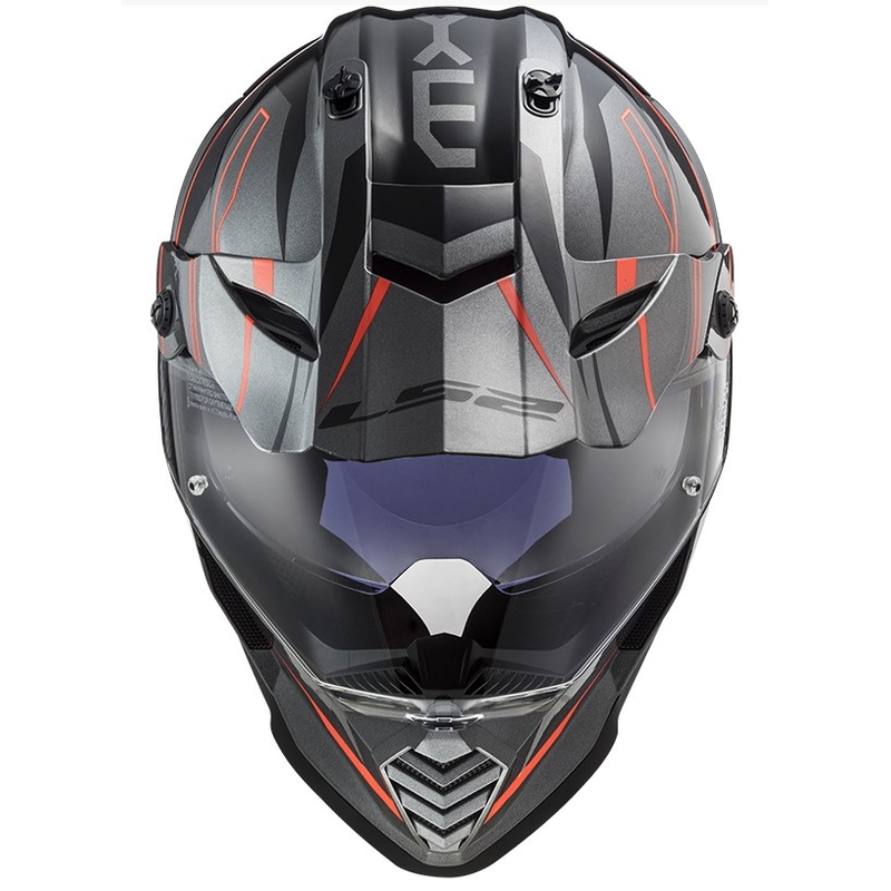 Casque d'enduro LS2 MX436 Pioneer EVO Knight titanium orange