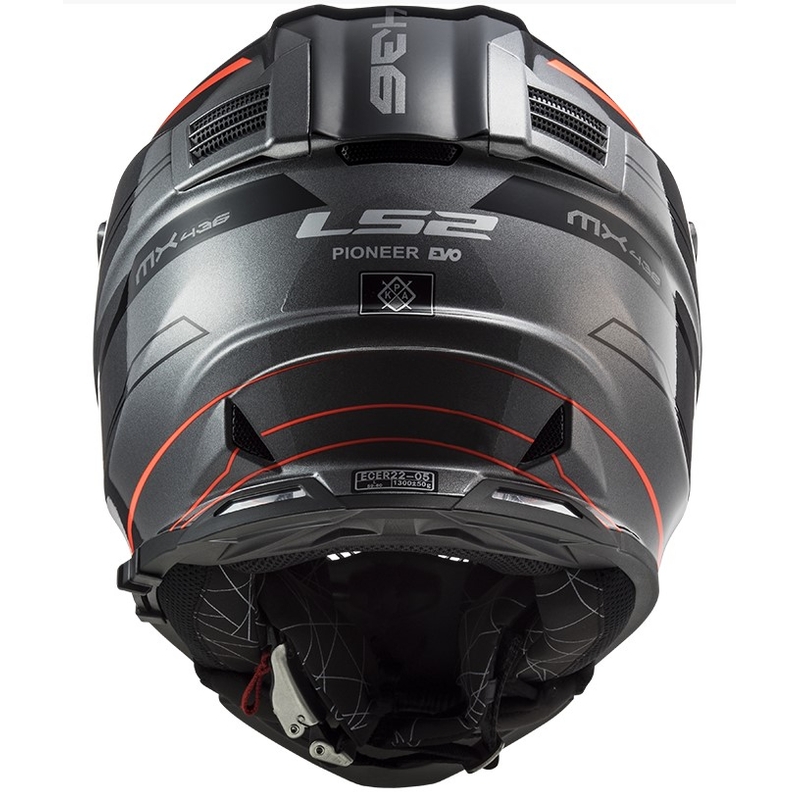 Casque d'enduro LS2 MX436 Pioneer EVO Knight titanium orange