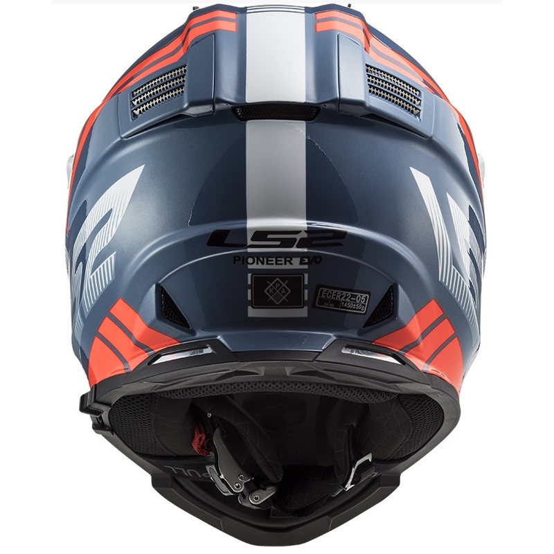 Enduro přilba LS2 MX436 Pioneer EVO Evolve bílo-modro-oranžová