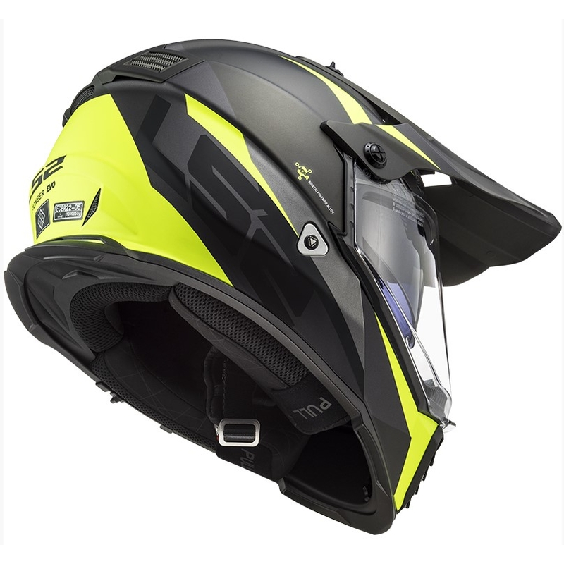 Casque d'enduro LS2 MX436 Pioneer EVO Router noir-jaune fluo