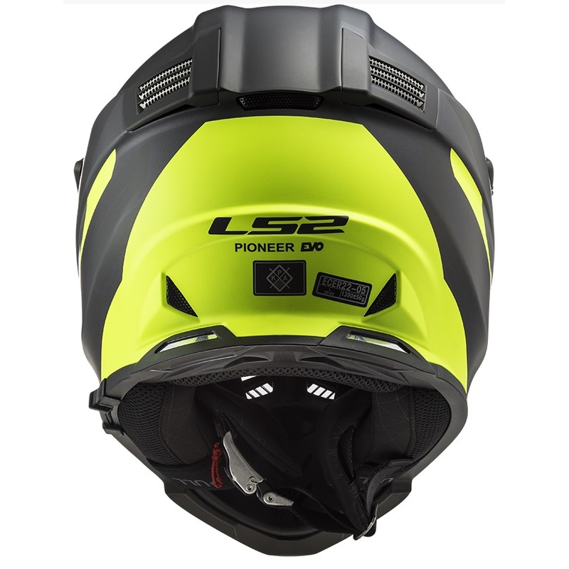 Casque d'enduro LS2 MX436 Pioneer EVO Router noir-jaune fluo