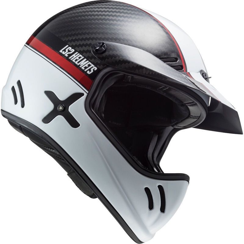 Casque de motocross LS2 MX471 Xtra Yard blanc-noir-rouge