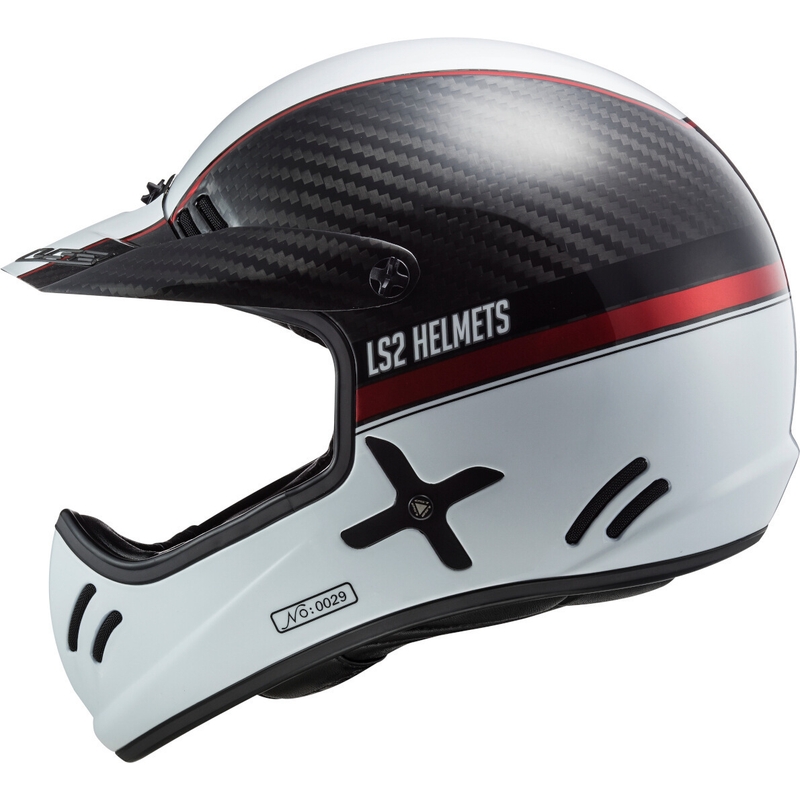 Casque de motocross LS2 MX471 Xtra Yard blanc-noir-rouge