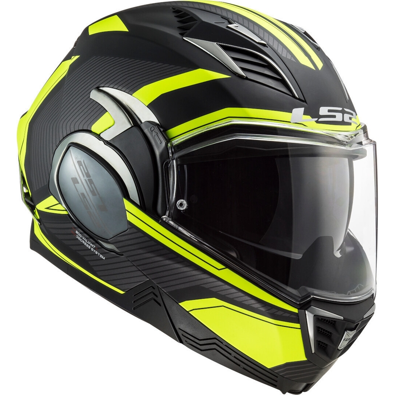 Casque moto pliable LS2 FF900 Valiant II Revo noir-jaune fluo