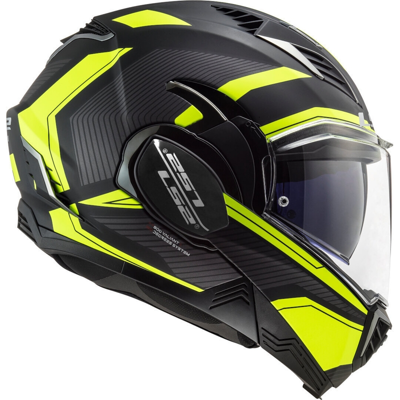 Casque moto pliable LS2 FF900 Valiant II Revo noir-jaune fluo
