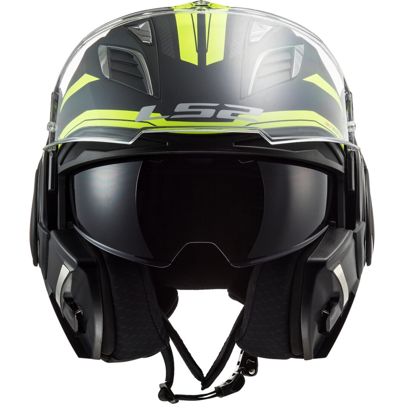 Casque moto pliable LS2 FF900 Valiant II Revo noir-jaune fluo