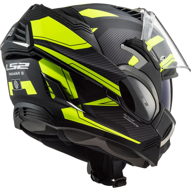 Casque moto pliable LS2 FF900 Valiant II Revo noir-jaune fluo