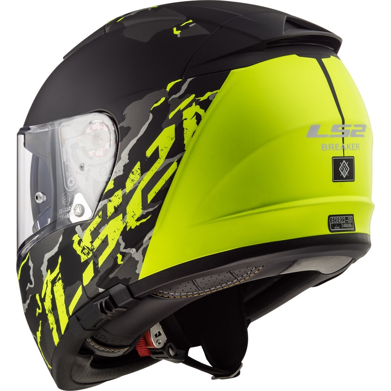 Integrální přilba na motorku LS2 FF390 Breaker Feline černo-fluo žlutá výprodej