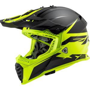 Casque de motocross LS2 MX437 Fast Evo Roar noir-jaune fluo