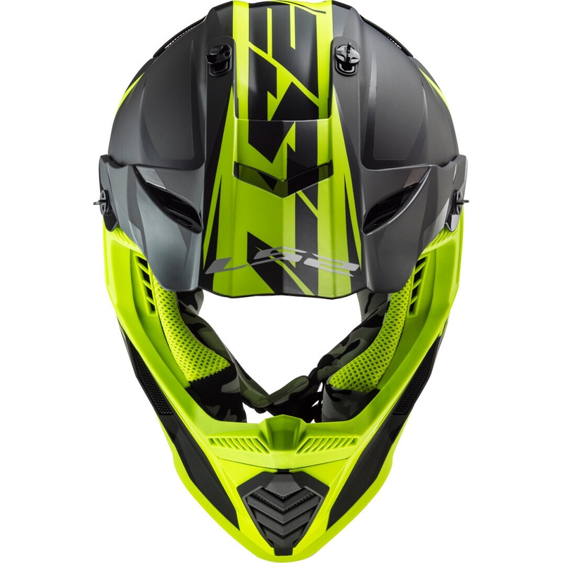 Casque de motocross LS2 MX437 Fast Evo Roar noir-jaune fluo