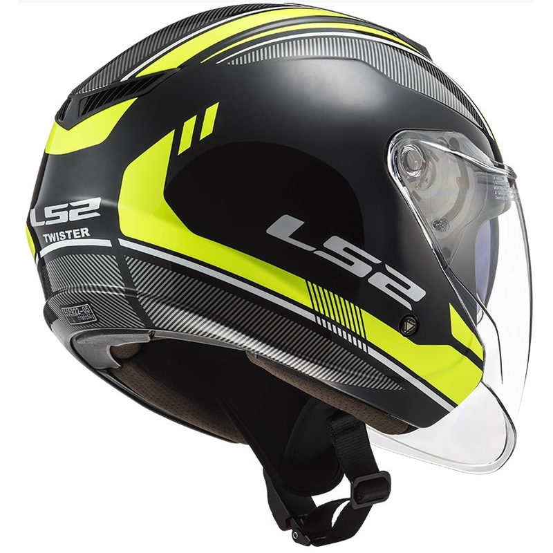 Otevřená přilba na motorku LS2 OF573 Twister II Flix černo-fluo žlutá
