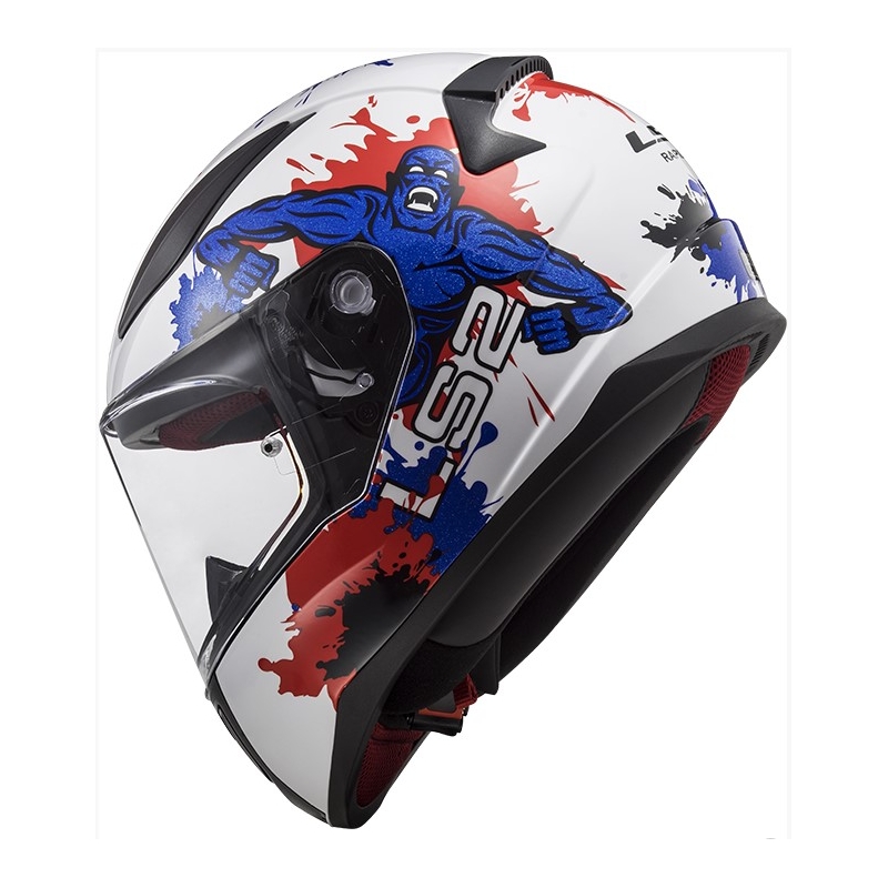 Dětská integrální přilba LS2 FF353 Rapid Mini Monster bílo-modro-červená výprodej