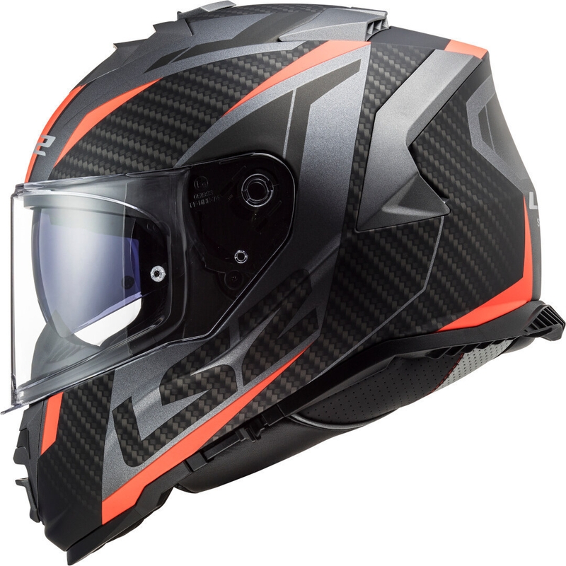 Casque moto intégral LS2 FF800 Storm Racer titane-orange fluo