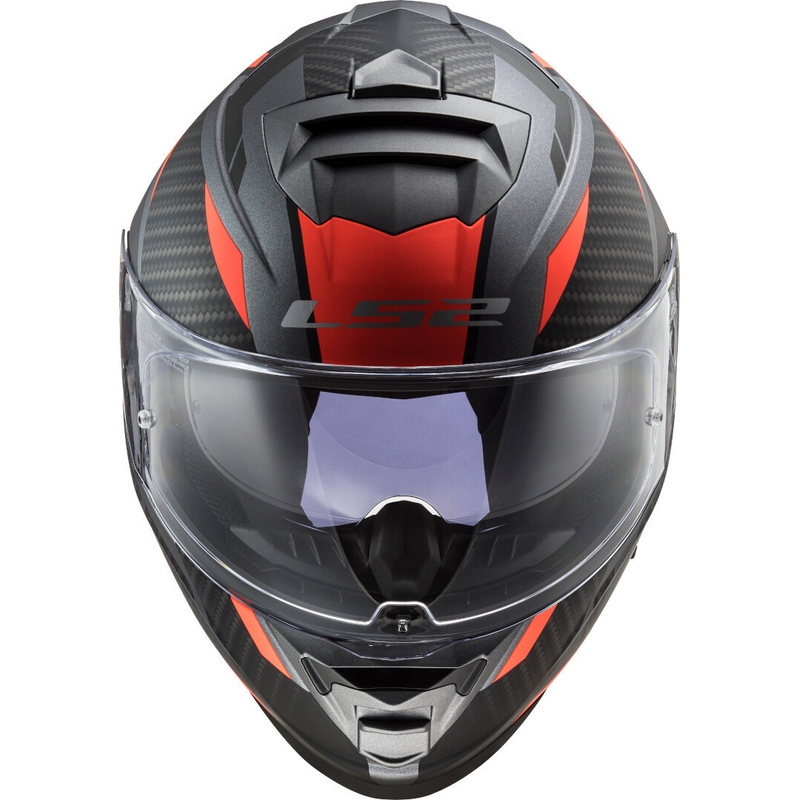 Casque moto intégral LS2 FF800 Storm Racer titane-orange fluo