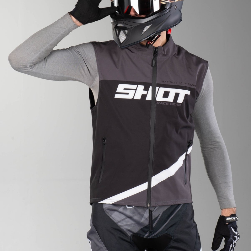 Softshellová vesta Shot Lite černo-šedo-bílá výprodej