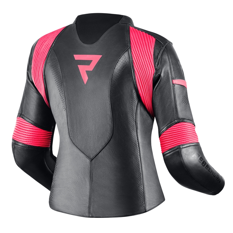 Veste de moto Rebelhorn Rebel noir et rose pour femme