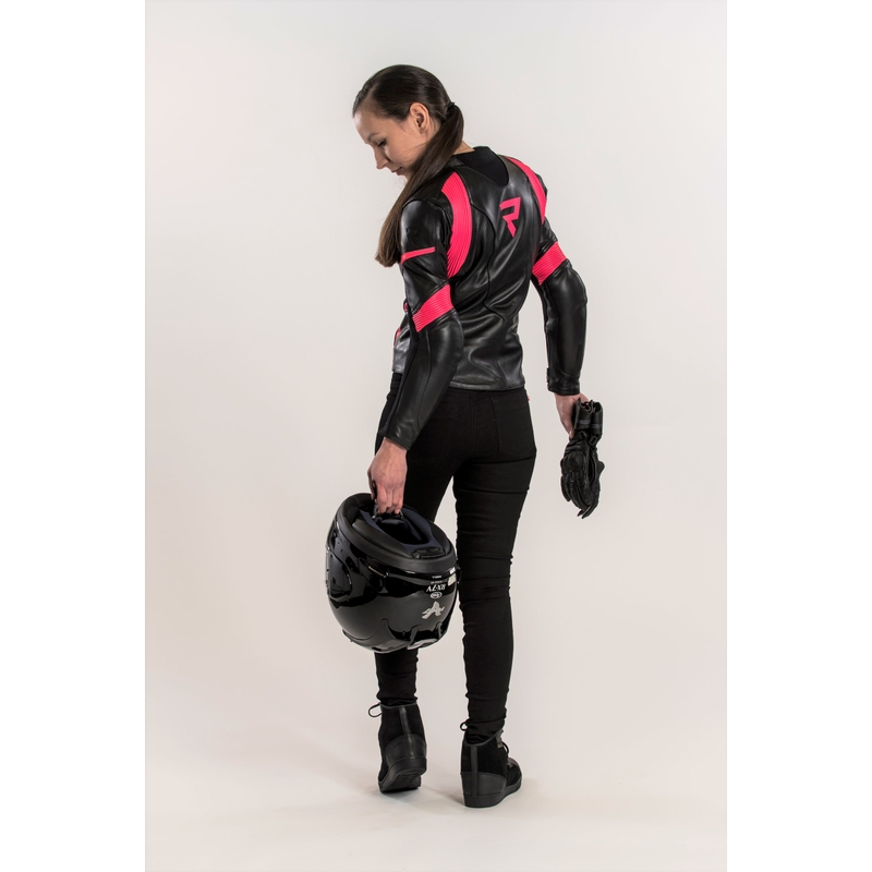Veste de moto Rebelhorn Rebel noir et rose pour femme