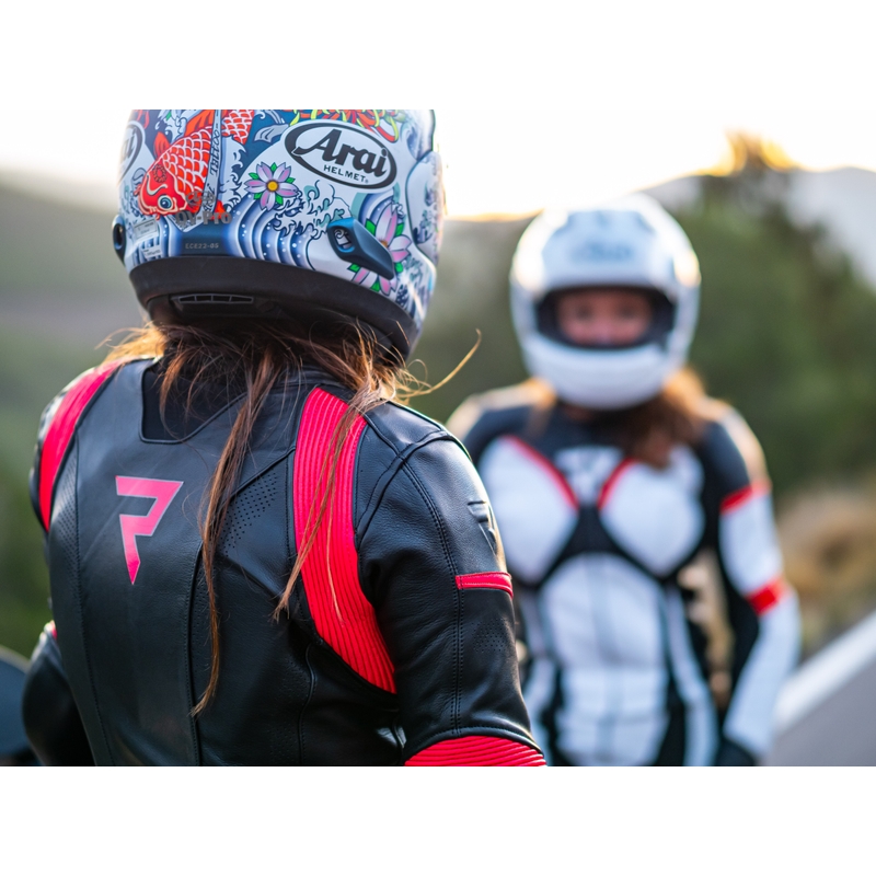 Veste de moto Rebelhorn Rebel noir et rose pour femme