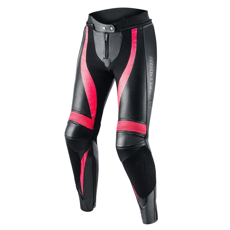 Pantalon de moto Rebelhorn Rebel noir et rose pour femmes