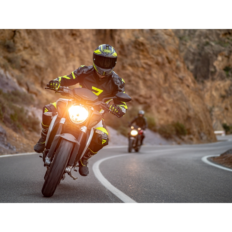 Combinaison de moto Rebelhorn Rebel noir-blanc-jaune fluo soldes