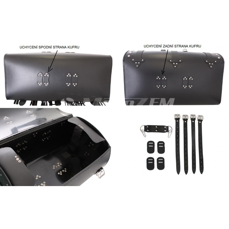 Mallette moto en cuir Chopper RSA-8A - 2 serrures