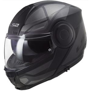 Casque moto LS2 FF902 Scope Axis noir-titane à visière relevable