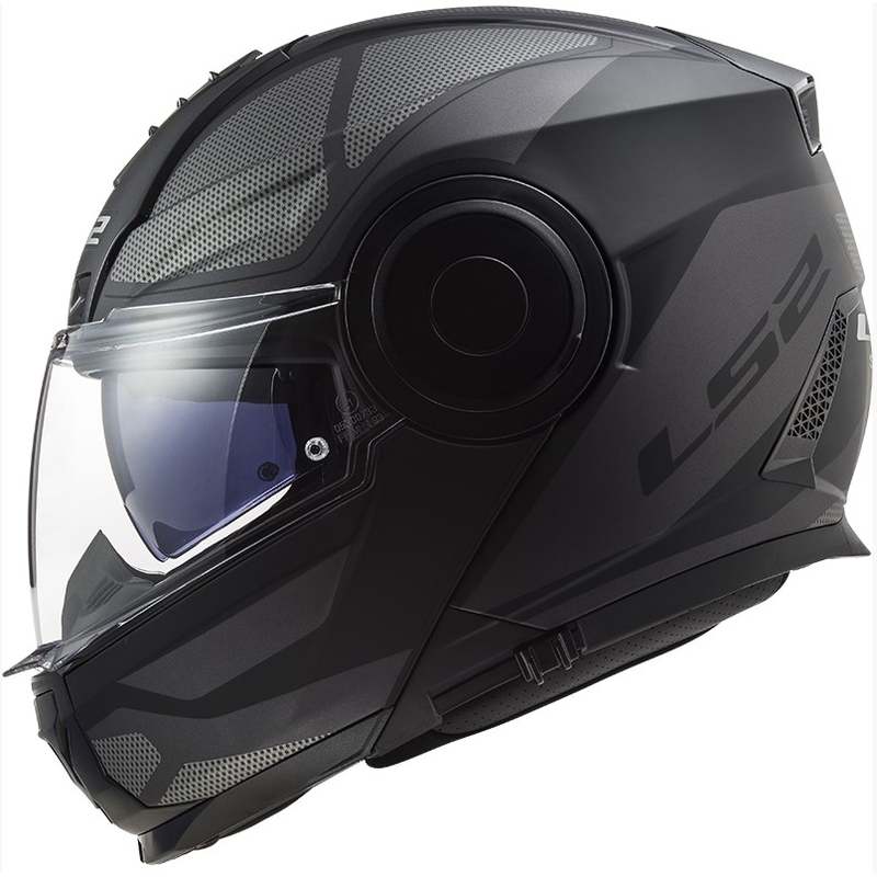 Casque moto LS2 FF902 Scope Axis noir-titane à visière relevable