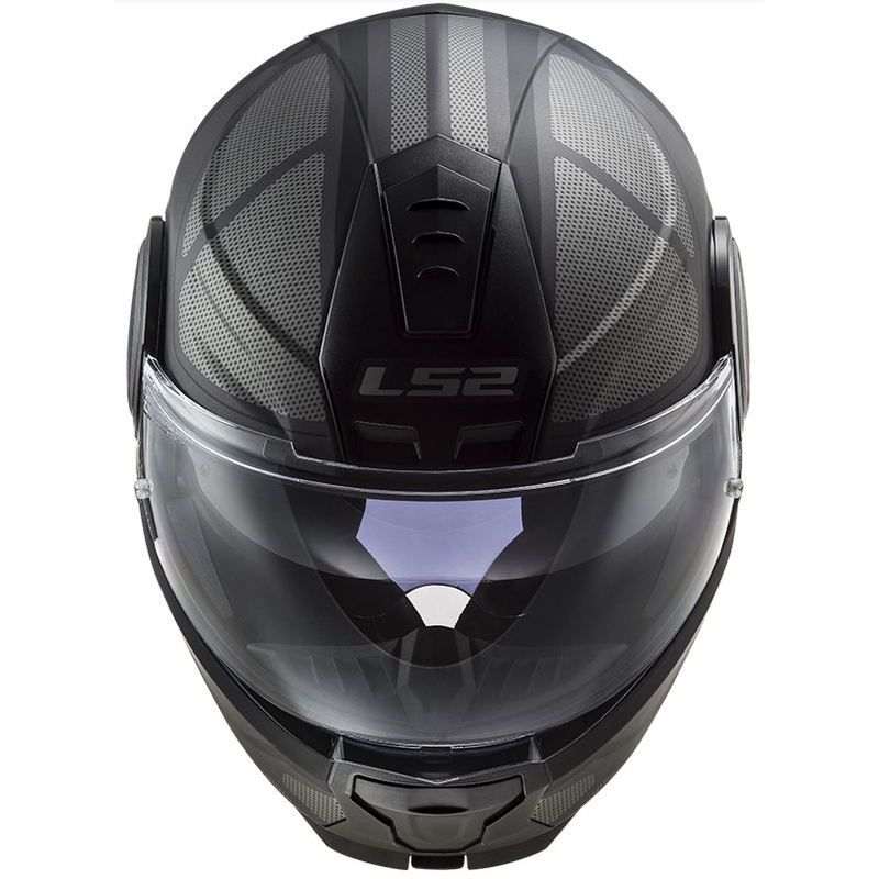 Casque moto LS2 FF902 Scope Axis noir-titane à visière relevable