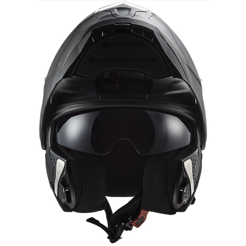 Casque moto LS2 FF902 Scope Axis noir-titane à visière relevable