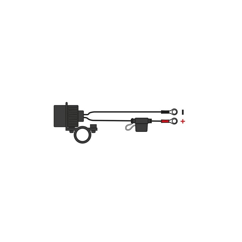Prise Oxford Standard 12V avec prise pour montage sur guidon de 22 et 25 mm de diamètre