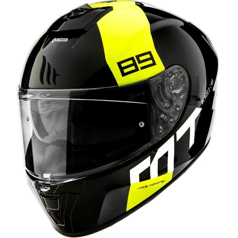 Casque moto intégral MT Blade 2 SV 89 noir-blanc-jaune fluo soldes