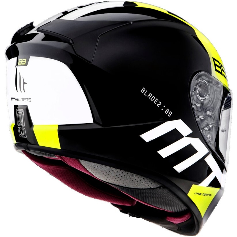 Casque moto intégral MT Blade 2 SV 89 noir-blanc-jaune fluo soldes