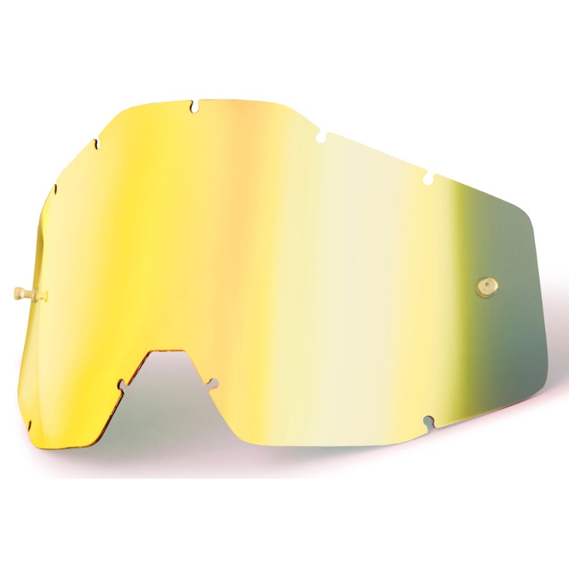 Plexi chromé doré pour lunettes de motocross 100% Racecraft/Accuri/Strata