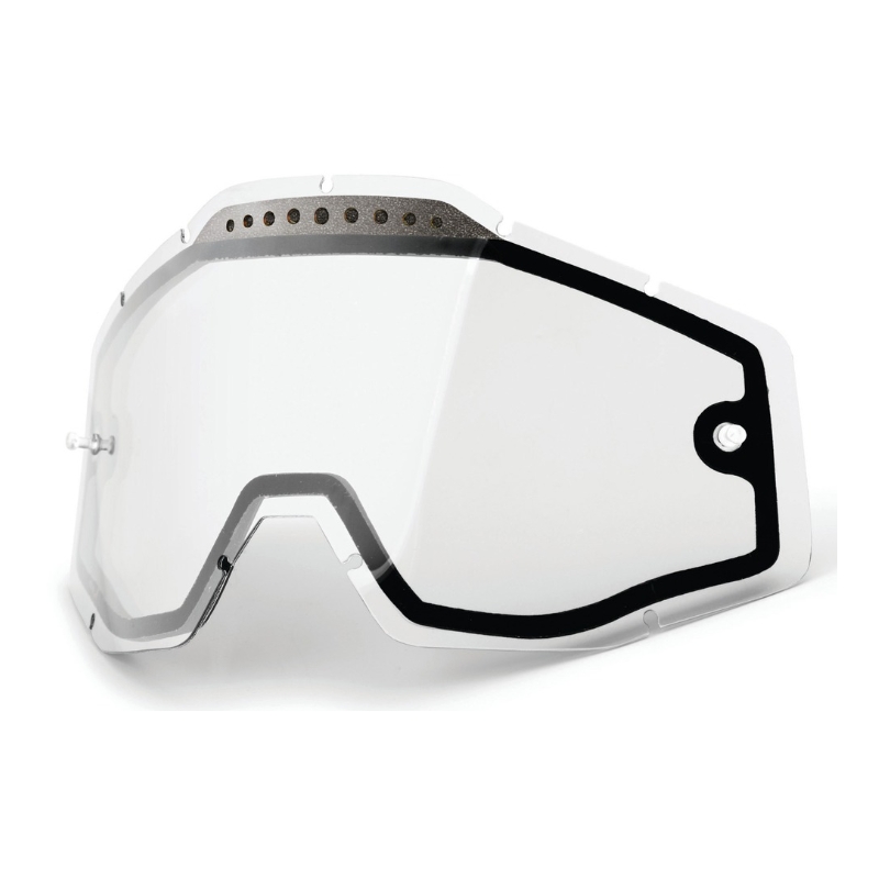 Double plexi transparent pour lunettes de motocross 100% Racecraft/Accuri/Strata