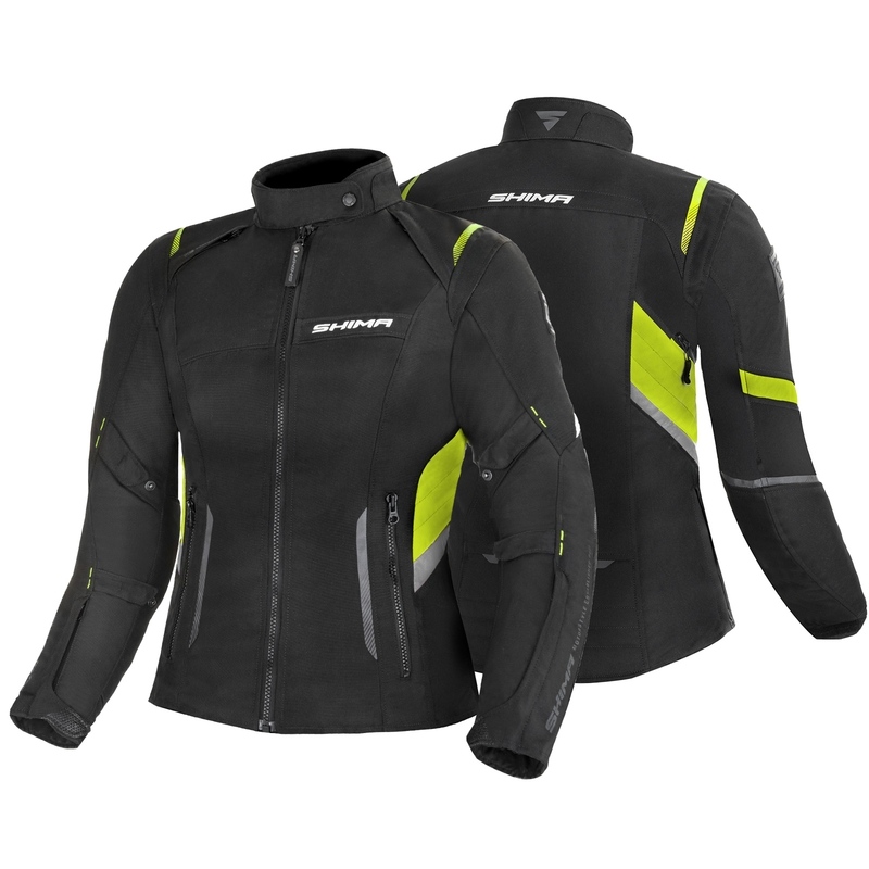 Veste de moto Shima Rush noir-jaune fluo pour femme soldes