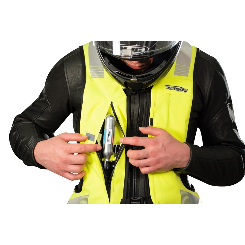 Gilet airbag électronique HELITE e-Turtle jaune fluo