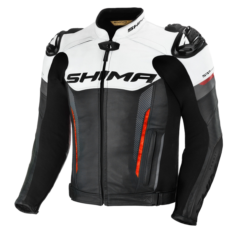 Veste de moto Shima Bandit noir-blanc-rouge soldes