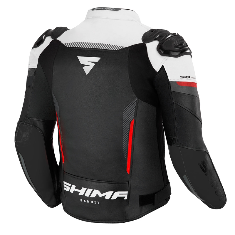 Veste de moto Shima Bandit noir-blanc-rouge soldes