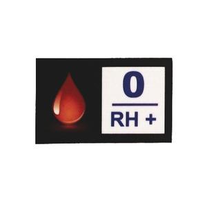 Autocollant avec groupe sanguin 0 RH+