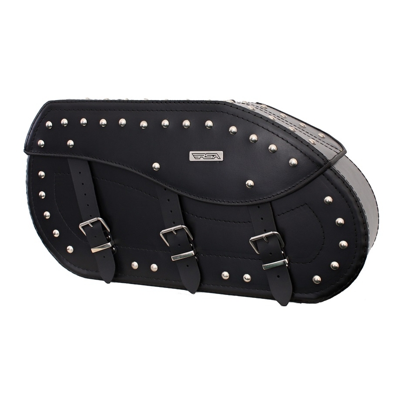 Sacoches de moto en cuir Chopper RSA-2B noires