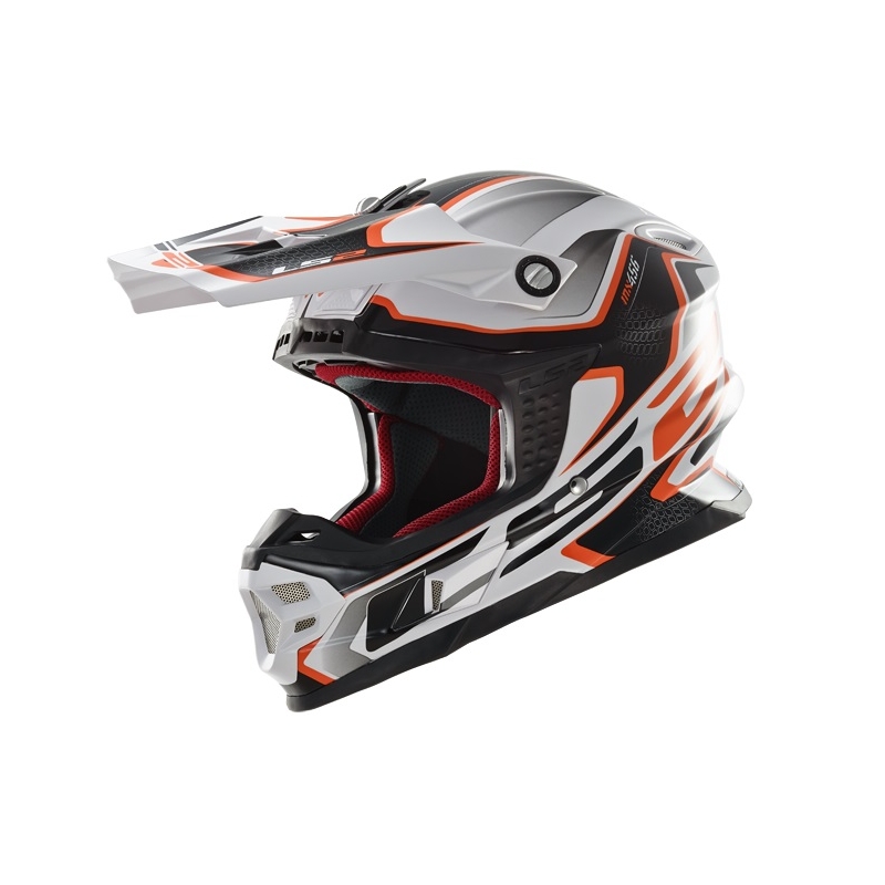 Motokrosová přilba LS2 MX456 Compass bílo-oranžová